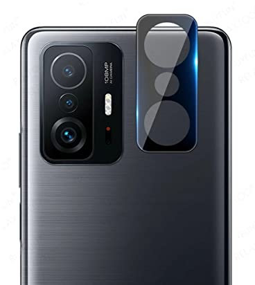 YSJJZRL 2 piezas 9H 3D negro protector de cámara trasera de vidrio templado cubierta para Xiaomi 11/11 Pro/Poco C3/12/13 etc (para Xiaomi 11 Lite)
