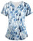 Bluse Damen Kurzarm, Blusenshirt Damen Bluse Große Größen Damen Damen Floral Drucken Kurzarm V-Ausschnitt Tops Arbeitsuniform Tasche Bluse T Shirt Damen Simple Schlumpfine T-Shirt Damen(Hellblau,4XL)