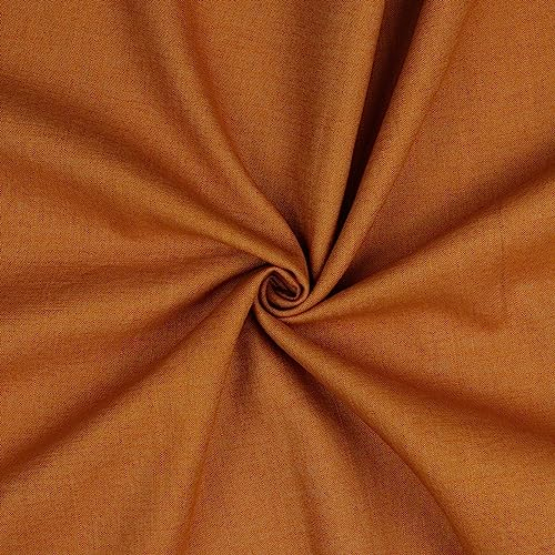 Leinen Stoff Meterware Uni 40 farben 100% Leinenstoff Naturstoff OEKO-TEX 140cm Breite (037 I Cognac)