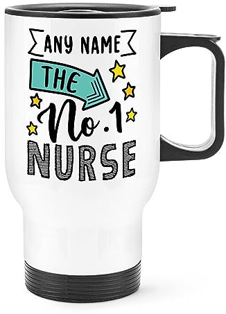 Personalised No.1 Nurse Name Travel Mug Cup with Handle
