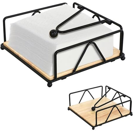 Misazy porte serviette de table, porte-serviettes en papier, porte serviette en papier pour tables, salle à manger, cuisine, restaurant, pique-nique, environ 17.8 * 17.8 * 6.8cm