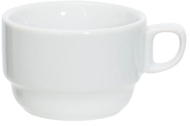 aro Kaffeebecher, Porzellan, 330 ml, weiß, Tasse für Kaffee, Milch, Tee & Kakao, Coffee Mug (200 ml)