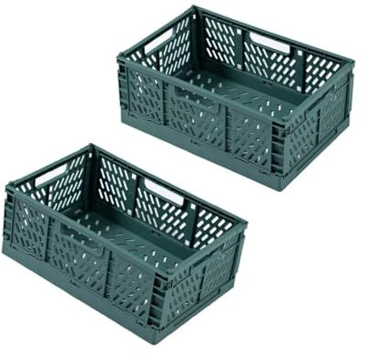 2 Stücke Klappkiste, Klappbox Stabil, Aufbewahrungskorb Faltbar, Tragbar Aufbewahrunskisten Für Wohnzimmer Küche Bad Büro Schlafzimmer Klassenzimmer Schrank, 22 × 14.7 × 9.3cm