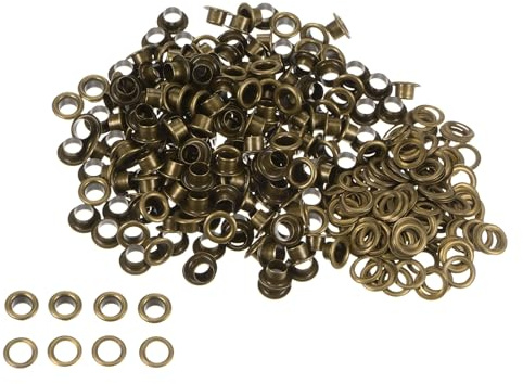 QUARKZMAN 300 Set Kit Occhielli in Metallo 6mm 1/4 Foro Occhielli per Teloni Piccolo Occhiello con Rondelle per Scarpe Vestiti Cintura Etichetta Borsa Tessuto Pelle Progetto, Bronzo