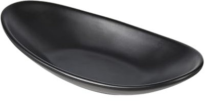 IMEEA Snackschale Kleine Melamin Servierschalen Dip Schüsseln Schiffsförmige Bowl Pommesschalen für Desserts Sushi Salate Saucen(Schwarz)