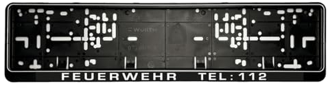 Kennzeichenhalter Rettungsdienst/Feuerwehr – Hochwertiger Nummernschildhalter mit spezieller Aufschrift | Robust und langlebig | Für Standard-Kennzeichen (520 x 110 mm) | UV-beständig