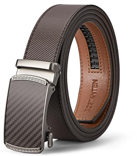 BOSTANTEN Gürtel Herren, Ledergürtel für Herren mit Ratsche Automatikschließe Business Anzug Gürtel Breit 35mm,Größe Angepasst