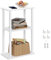 TUTOTAK Kleiner Beistelltisch, Weiß, Minimalistisch, Industriell, 15.8 x 7.9 x 26.8 cm, Wohnzimmer, Schlafzimmer, Couch Beistelltisch, Nachttisch