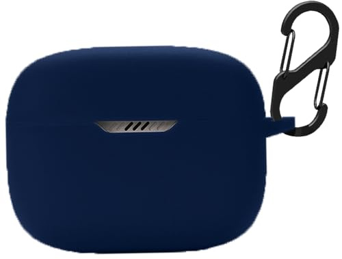 Silikon Hülle für JBL Tune 230 NC TWS Tasche, Stoßfeste Schutzhülle und Haut Protective Case Cover für JBL Tune 230NC TWS with Keychain (Dunkelblau)