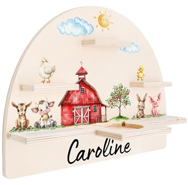Bärenfreunde® - Personalisiertes Tonie Regal für Kinderzimmer - Magnetisches Toniebox Regal für Toniebox & Figuren mit abgerundeten Ecken & Kanten (Bauernhof)