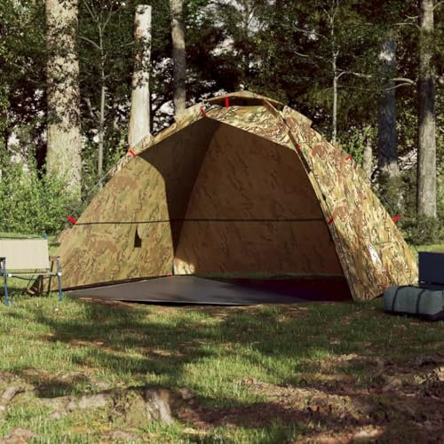 Homgoday Angelzelt 4 Personen Campingzelt faltbar Schnellaufbauzelt Automatische Kuppelzelt Zelt für Camping Outdoor Trekking Tarnmuster Quick Release
