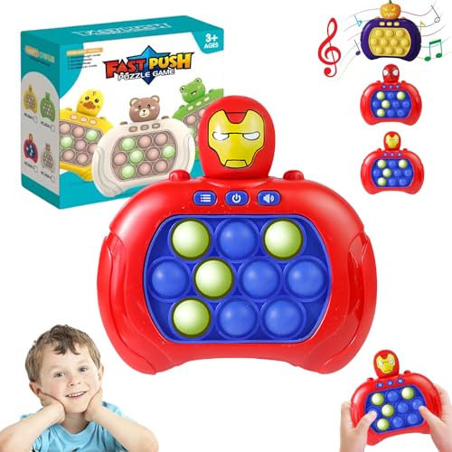 Light Up Pop it Game Quick Push Bubbles Game,Handheld Fast Speed Pushing Game,Electronic Poppet Game Sensory Fidget Toy,Pop Controller Popping Game Puzzle Pop Game for Kids Xmas Birthday Gift