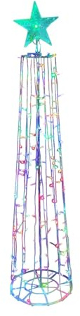 Arbre Conique de Noël Lumineux,Arbre Conique éclairé,Arbre Conique LED Robuste pour Noël - Arbre de Noël extérieur animé, décoration de Noël d'arbres Coniques pour Jardin, extérieur, Porche, Patio