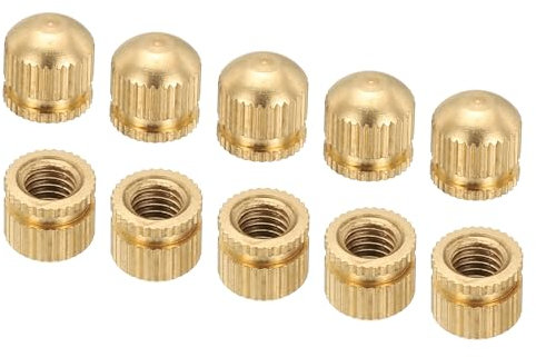PATIKIL M6x10x10mm Cap Nut, 10 Pack Acorn Nut Screw Knob Cap Insert Bolt Cover Female Thread Knurled Decorative Hardware Fittings Lamp Light Fixtures