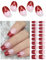 Wahrshei Nagelfolien | Red Glitter UV Gel Nagelfolie | Nagelfolie Selbstklebend | Gel Nail Stickers, Gellack Wraps für Nagel