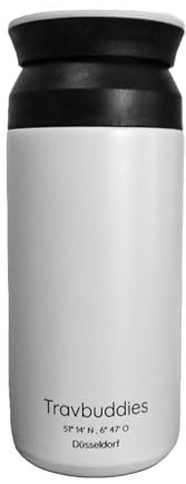 Travbuddies Thermobecher Kaffee & Tee To Go (360ml, weiß) - auslaufsicher & spülmaschinenfest - Travel Coffee Mug Cup Isolierbecher für Unterwegs - Thermos-Becher Kaffeebecher Thermo Trinkbecher