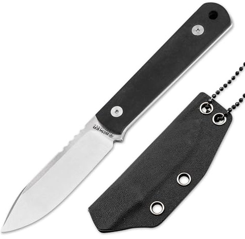 BÖKER SOLINGEN BFF Packlite Messer - feststehendes Outdoormesser mit 6,5 cm langer MagnaCut Klinge - mit demontierbaren Richlite Griff