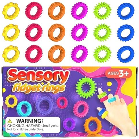 Sinnesringe Für Kinder, Stachelige Sinnesringe, Stachelige Sensorische Fingerringe, Strukturierte Fidgets-Ringe, Geräuschloser Stressreduzierer-Fidgets-Ring Für Kinder Und Teenager