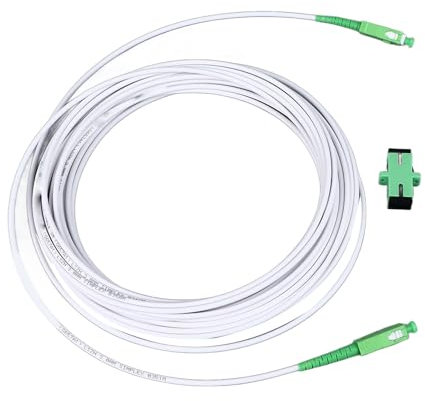 Fockety SC/to SC/Fiber Optic Internet Cable, Optical Modem Extension Cable Set, Armored Single Mode SC Patch Cable with Flange Connector for FTTH FTTB FTTP, Patch Cord Cable (SC 10m