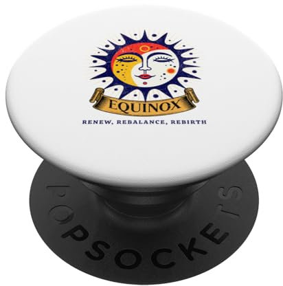 Spring Equinox Renew – Sonne, Mond & Blumen Design Geschenk PopSockets Klebender PopGrip