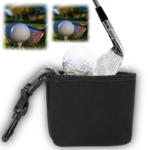 Golf Ball and Golf Club Cleaner Bag,Golf Club Cleaning Bag for Cleaners, Cleaning Detachable Golf Ball Bag,Golf Club Cleaning Pouch,Waterproof Golf Ball Cleaner Pouch, Golf Accessories for Men (Black)