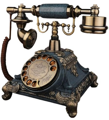 RUHEN Landline Phone Rotary Dial Corded Telephone Retro Telephone Classic Old Fashioned Desk Phone with