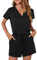 CLOUSPO Women Ladies Playsuit Jumpsuits Dungarees for Women Summer V Neck Casual Short Mini Rompers Playsuit with Pockets