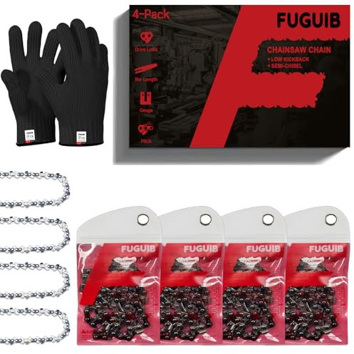 4-Pack 40cm Sägeketten .325''LP 1,3 mm 67TG 40 cm Schwert Kettensägen Kette | Kompatibel mit STIHL MS180, MS180C, MS181, MS250, DOLMAR PS420C, 110i, 115i, PS5100S, PS-540, ECHO 3600, 360, 3900