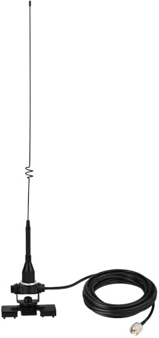 Bingfu Antena Radio Móvil VHF UHF Banda Dual (136-174 MHz y 400-460 MHz), 53cm, con Soporte para Radioaficionado y Conector PL259, Cable de 5m para Radios Bidireccionales y Dispositivos de Amateur