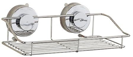 Alipis Étagère Murale Salle de Bain avec Ventouses Rangement Suspendu Argenté Support Solide et Facile à Nettoyer pour Cuisine et