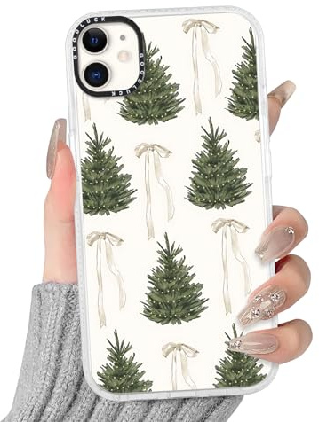 Krdvekm Weihnachten Handyhülle für iPhone 11 Hülle 6,1, Transparent Hülle mit Aesthetic Muster Ultra Dünn Klar Silikon Case Weich TPU Stoßfeste Schutzhülle Mädchen Cover, 08