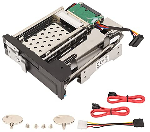 Ausla HDD Tray, Dual Bay Hot Swap Trayless Design für 2,5 Zoll 3,5 Zoll -Festplatten, mit Edelstahl-Kunststoffmaterial