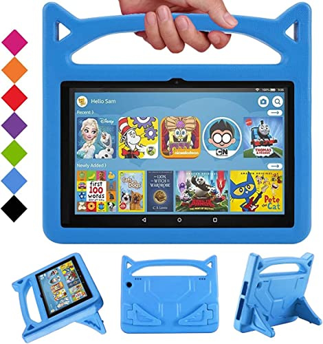 DJ&RPPQ Tablet Case,Light Weight Shock Proof Handle Stand Kids Friendly Case.lso for 8in Sony Nokia TCL iPad Samsung 8 tablet.Blue