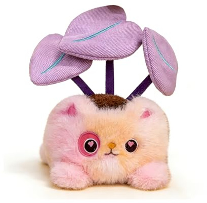 Kuscheltier Pflanzen-Plüschtier Topfpflanzen Katze Abnehmbares Interessant kreatives Ornament Stofftier Offizielles Kinder Eingebauter Duft Spielzeug Geschenk Mädchen Jungen 17cm Herzförmige Katze