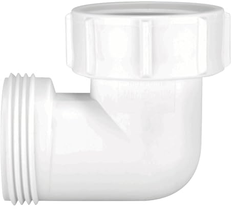 McAlpine S4U 1.25-Inch 90 Degree Bend x BSP Male x Female Inlet Nut - White