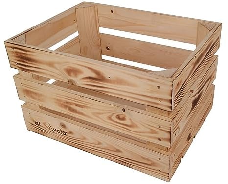 Atranvelo Unisex – Erwachsene Holzbox Woody Fruit Gepacktrager, schwarz, 1size