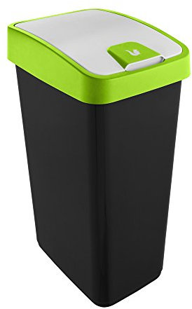 keeeper Cubo de la Basura Premium con Tapa Abatible, Tacto suave, 45 l, Magne, Verde, PP/TPE, 45 litros (para bolsas de 60 l)