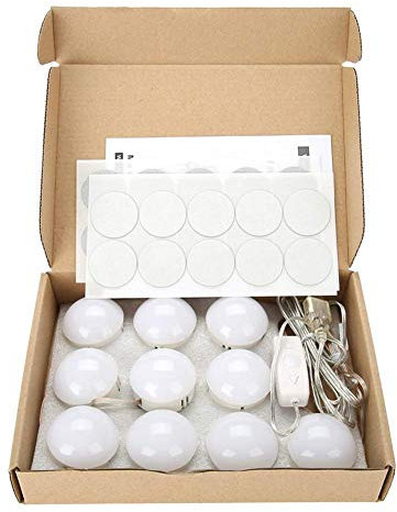 Spiegelleuchte LED Schminklicht Badlampe Schminkleuchte 5W mit 10 Birnen Dimmbar für Kosmetikspiegel Schminkspiegel Badzimmer Spiegellampe Make up Licht Schmink Lampe