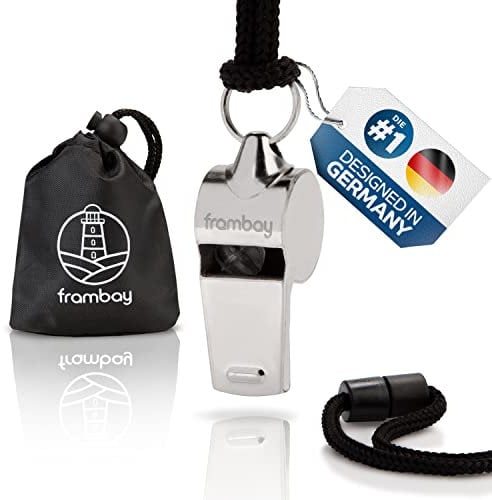 Frambay Trillerpfeife - Pfeife mit innovativer [AirSpin] Kugel I Schiedsrichterpfeife I Signalpfeife I whistle I Trillerpfeife laut notfall I Trillerpfeife sportunterricht I Trillerpfeife Kinder