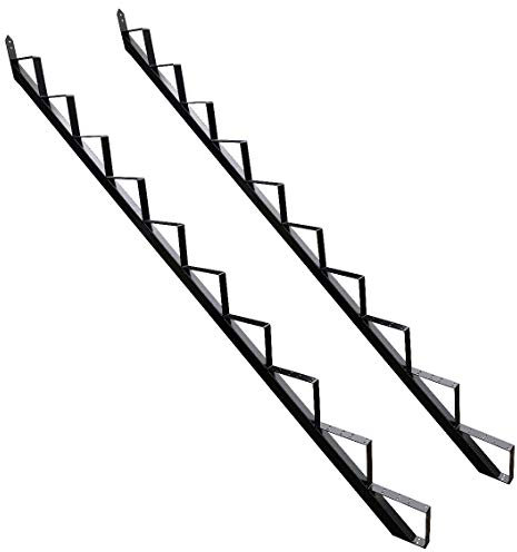 Treppenrahmen 2-10 Stufen-Wahl Stahl-Treppe Schwarz Treppenholm/Wählen Sie die Stufen-Anzahl (10 stufig)