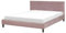 Lit Double en Velours Rose 160 x 200 cm Design Minimaliste avec Touche Rétro pour Chambre Glamour ou Classique Beliani