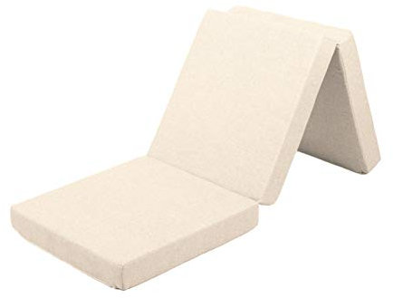 gutekissen Klappmatratze Faltmatratze Gästematratze 3MAT Saw Set (Matratze 195x65x5+Tasche+Deko Kissen 55x30), Saw Creme