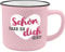 GRUSS & CO Becher Motiv Schön | New Bone China Porzellan, Emaille-Optik, 35 cl | Geschenk | 45773