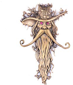 Broche magicien, broche sorcier en or antique, broche ancienne, broche de magicien, broche en métal de magicien, broche de magicien or vintage pour cadeau, Laiton