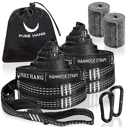 PURE HANG Hängematte Befestigung Hängematten Aufhängung Set Aufhängeset für Hängematte Baum Outdoor Camping Reise Komplett-Set (Weiß)