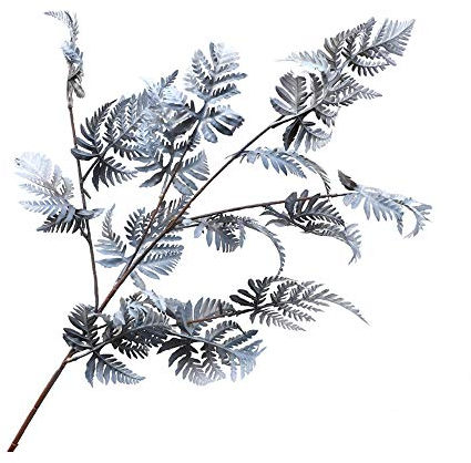 Künstliches Farnblatt, Farnstrauch, Kunststoff, künstliches Gras, Blattpflanze, verwendet für Innen- und Außenbereich, Hausgarten, Party-Dekoration (Farnblatt-Blau, 90,9 cm)