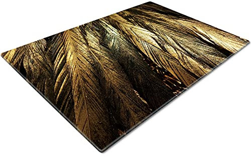 Chopping Boards | Glass Worktop Savers | Worktop Protectors Heat Resistant | Catering Chopping Boards | Chopping Boards Glass | Over The Sink Chopping Board | Large | Black Gold Leaf Design