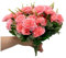 Rikyo 4-Bündel rosa Blumenstrauß aus künstlichen Seidennelken Nelkenblüten 30 cm, Blumenstrauß und grüne Blätter, für Zuhause, Party, Braut, Hochzeit, Festdekoration, mit 10 Stück pro Strauß