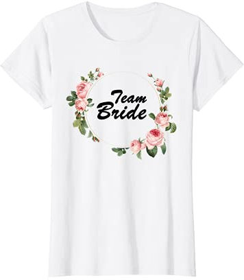Damen Team Bride Junggesellinnenabschied Blumenkranz T-Shirt