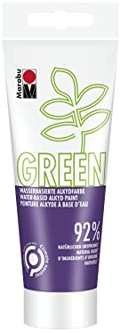 Marabu 14500050251 - GREEN LINE Alkyd-Farbe, violett, 100 ml Malfarbe auf Wasserbasis, klimaneutral, matt, lichtecht, wetterfest (nach 24h Durchtrocknung), 92 % aus natürlichen Rohstoffen